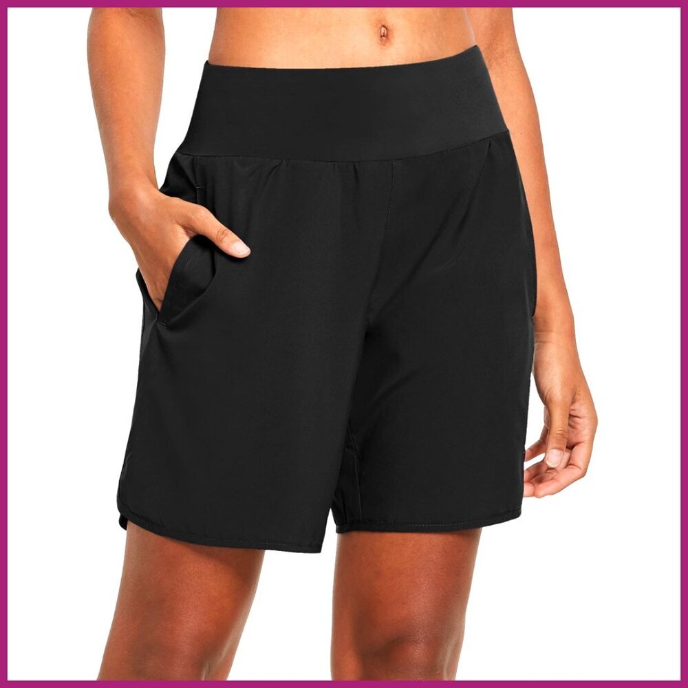 7" High Waist Running Shorts with Liner, Zipper Pocket, Quick Dry